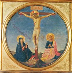 Christ entre la Vierge et Saint Jean, ou la Petite Crucifixion (tondo), c.1395